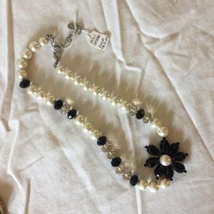 Black and white faux pearl necklace